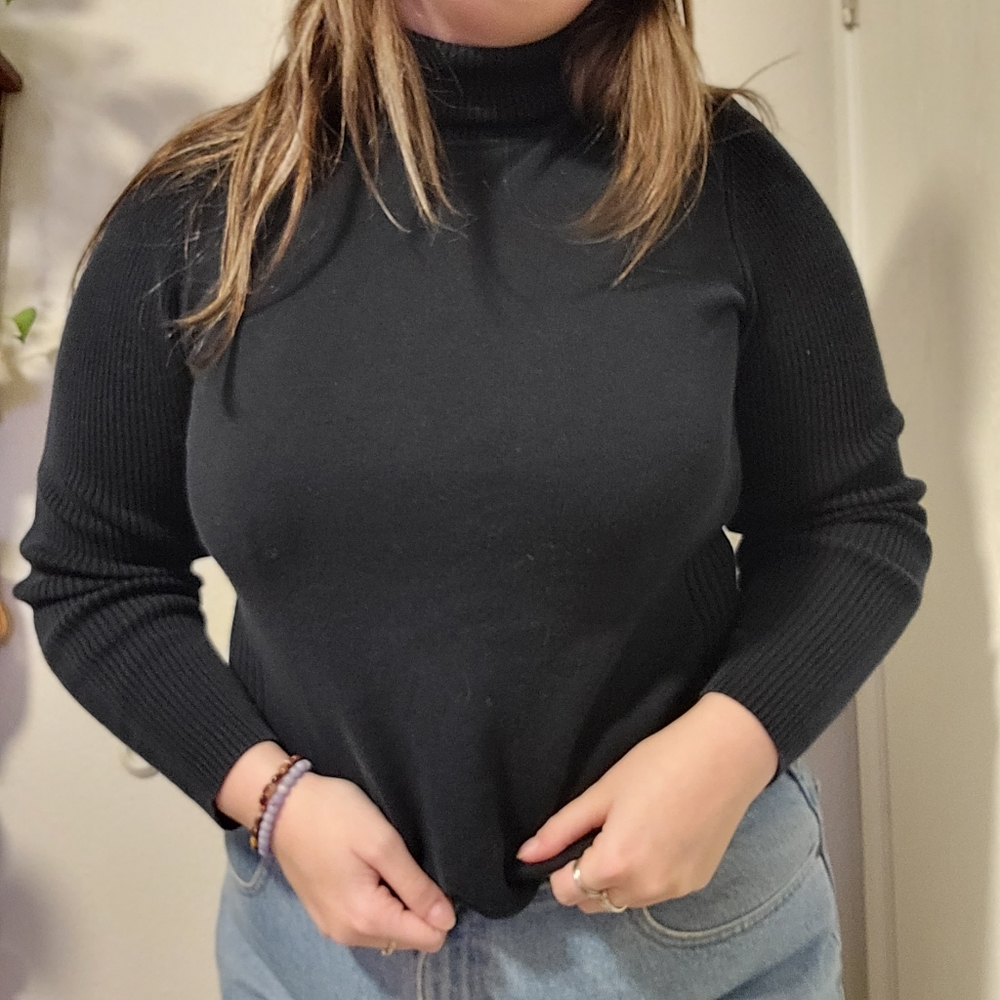 Black Polo Ralph Lauren Ribbed Turtleneck (size M)